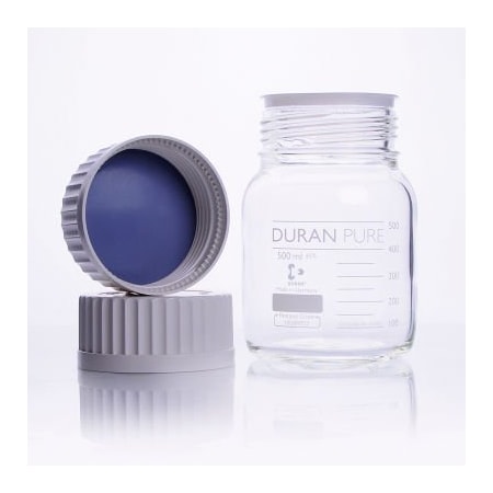 Cp Lab Safety. Duran PURE Bottle Only, Clear Borosilicate Glass, GL45, 500ML, Case of 10 818014407